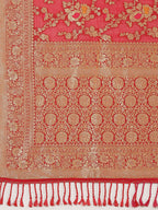 Floral Zari Jaal Georgette Plain Saree