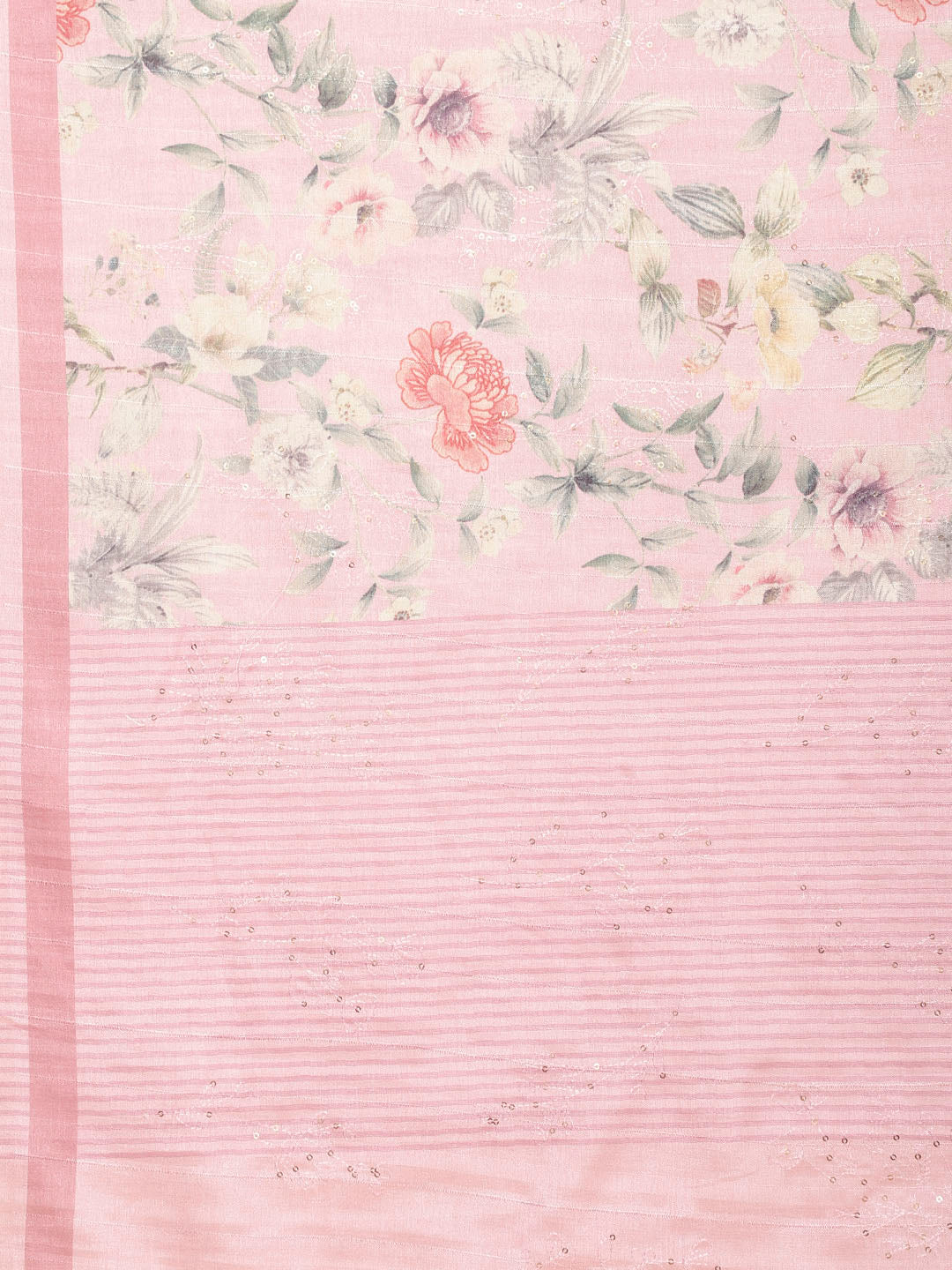 Digital Floral Printed Tussar Saree