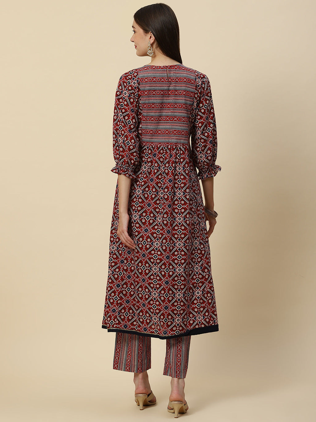 Printed Cotton Kurta With Pants