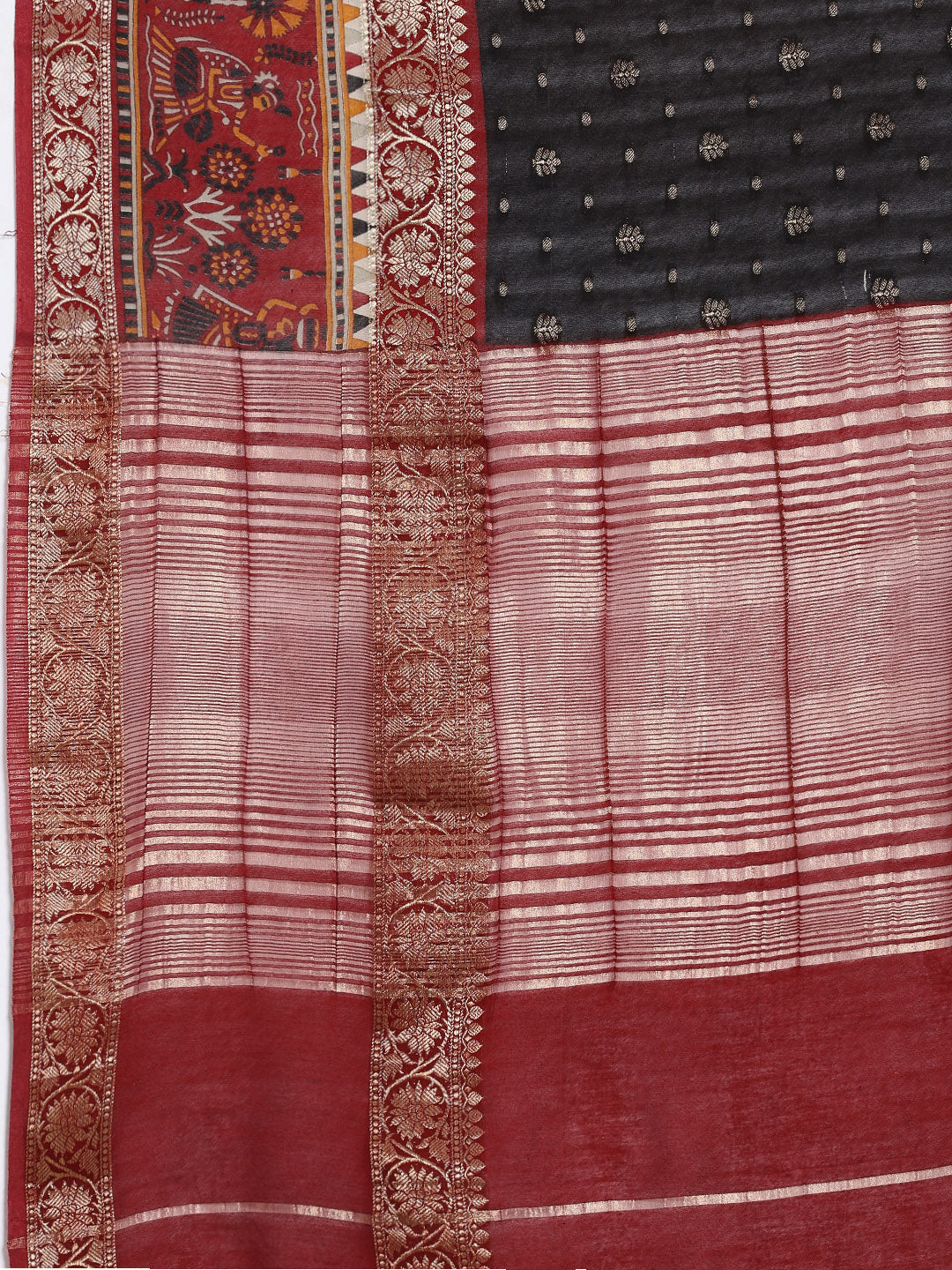 Digital Printed Cotton Blend Woven Saree