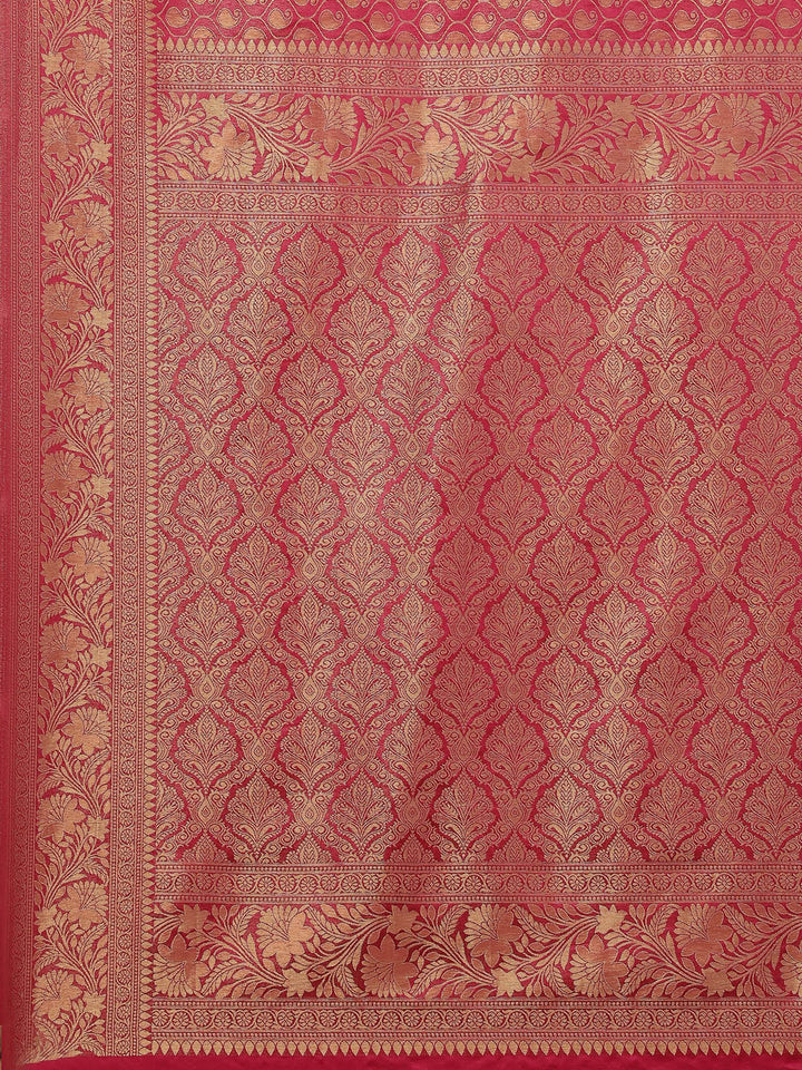 Brocade Zari Jaal Satin Woven Saree