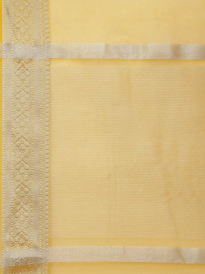 Zari Border Organza Plain Saree