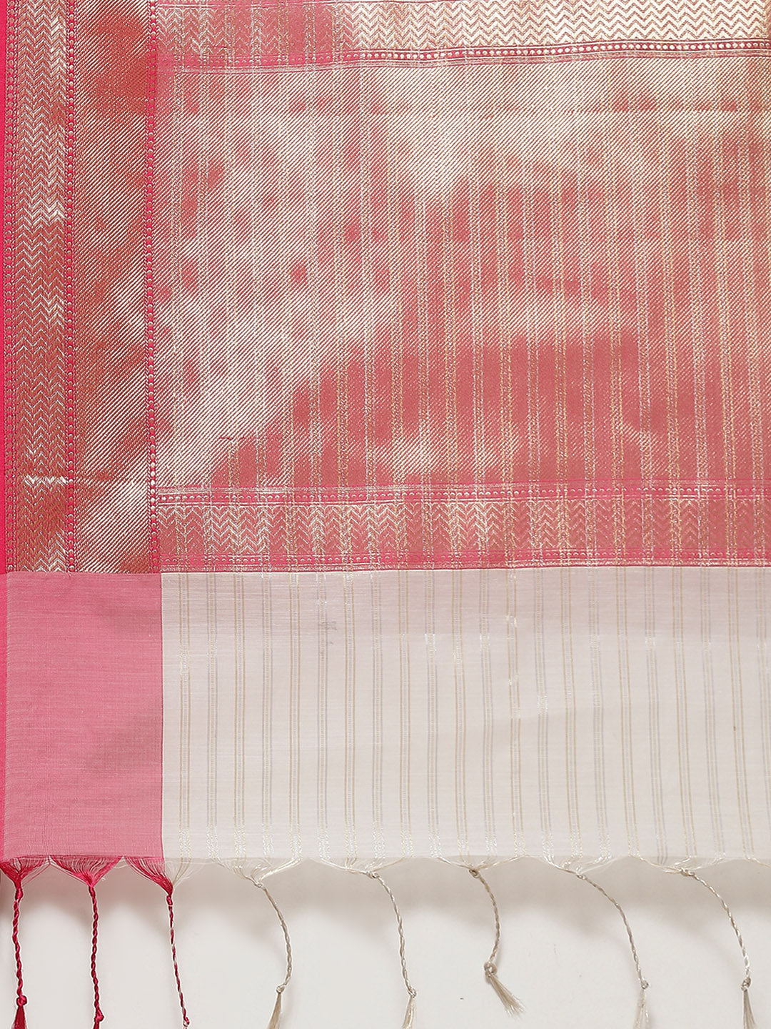 Zari Border Booti Cotton Woven Saree