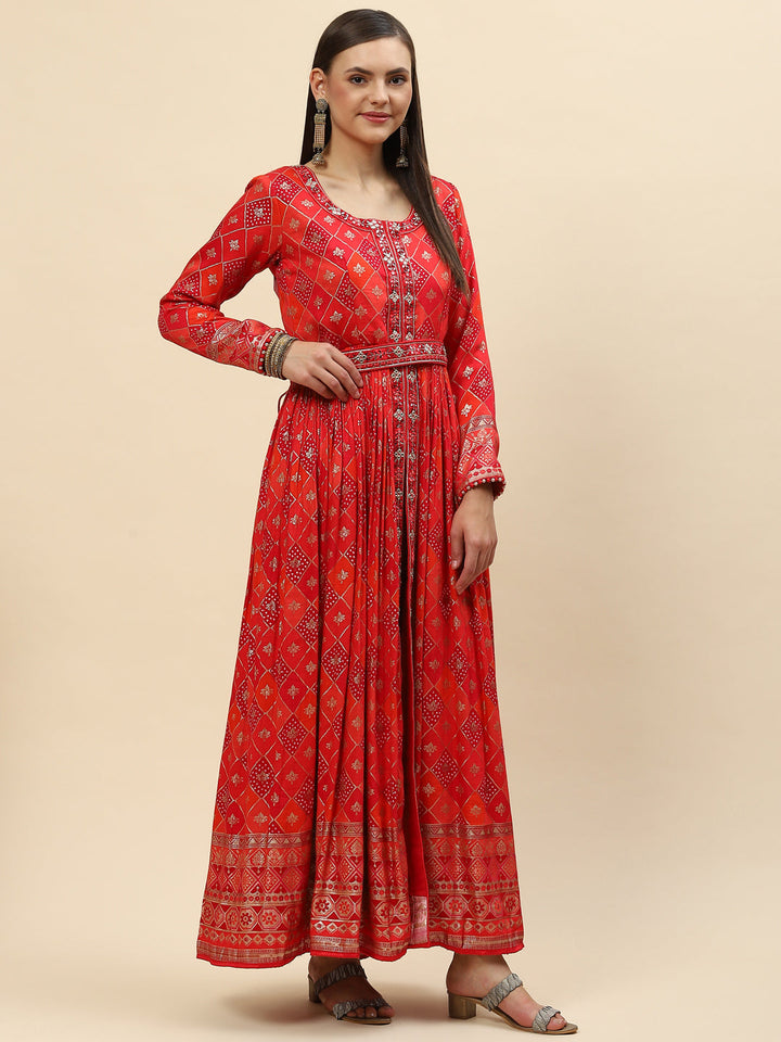 Banarasi Cotton Kurta With Pants &amp; Silk Dupatta