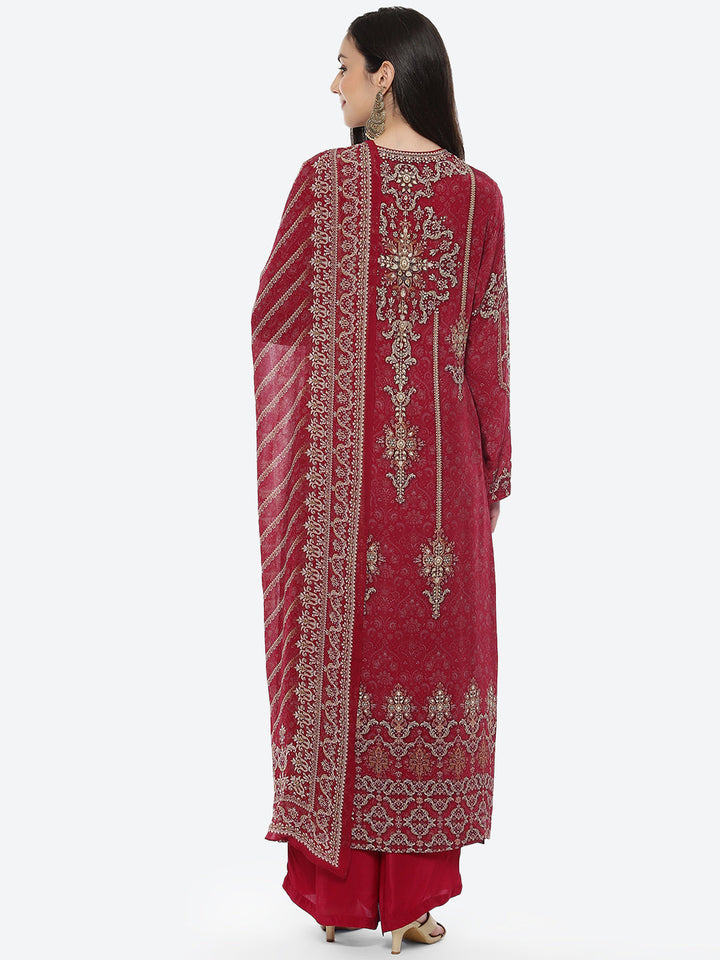 Green Digital Printed Crepe Salwaar Kameez Stitched Suit