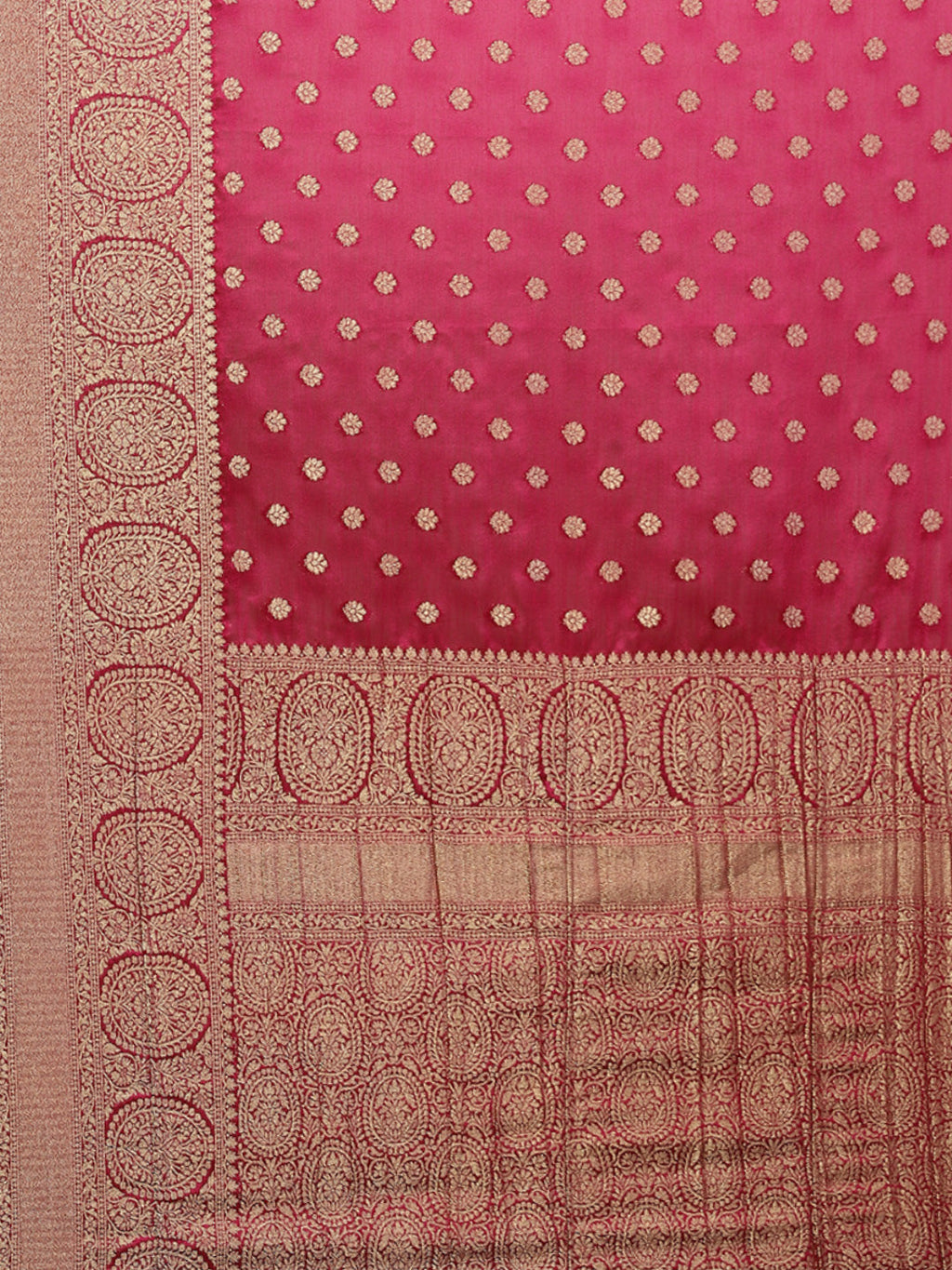 Zari Booti Crepe Plain Saree