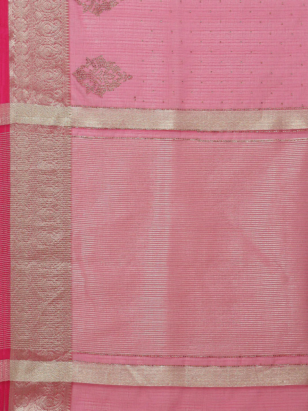 Stone Work Organza Plain Saree