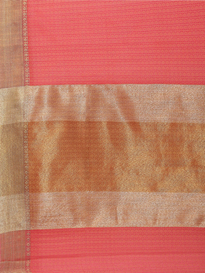 Jacquard Zari Border Art Handloom Woven Saree