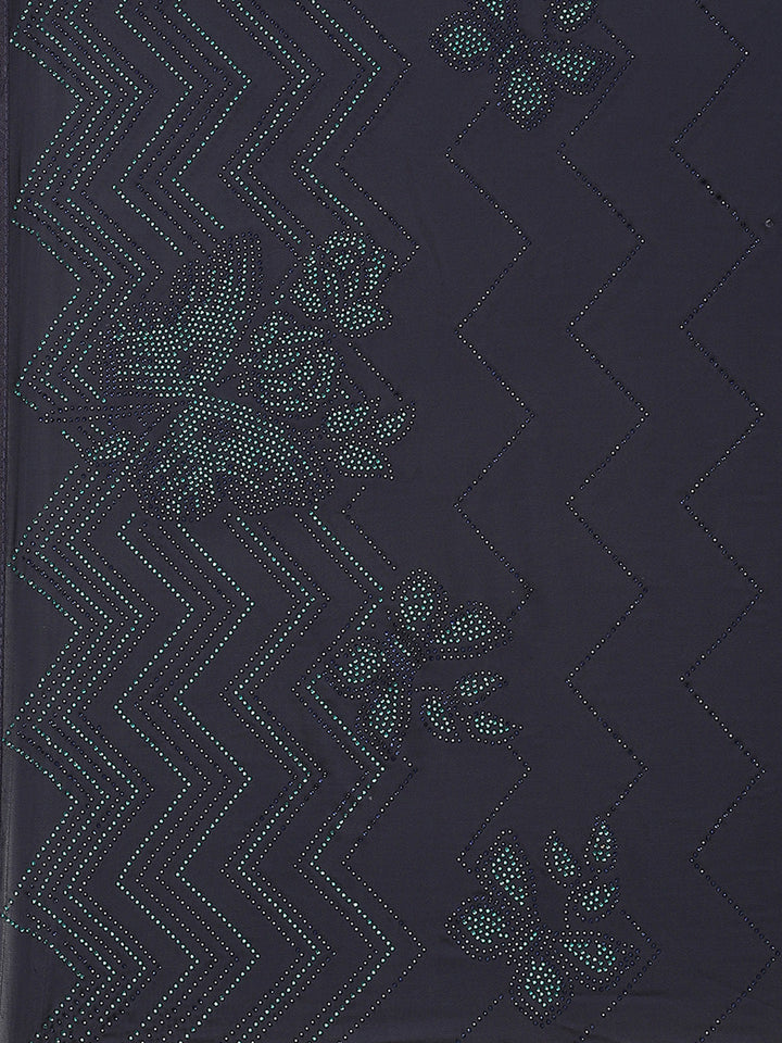 Stone Embroidered Satin Saree