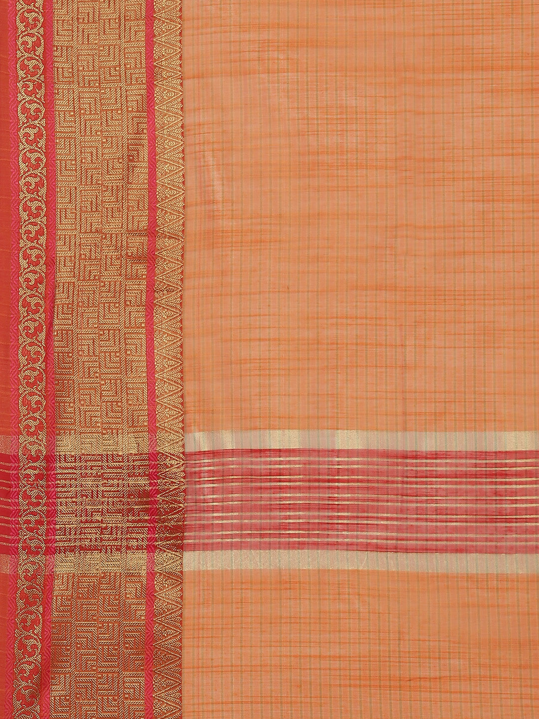 Plain Zari Border Cotton Woven Saree
