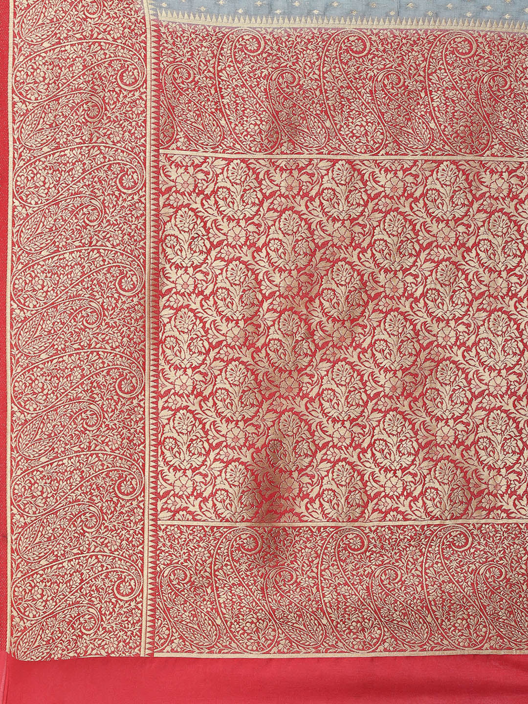 Zari Border Booti Woven Handloom Saree