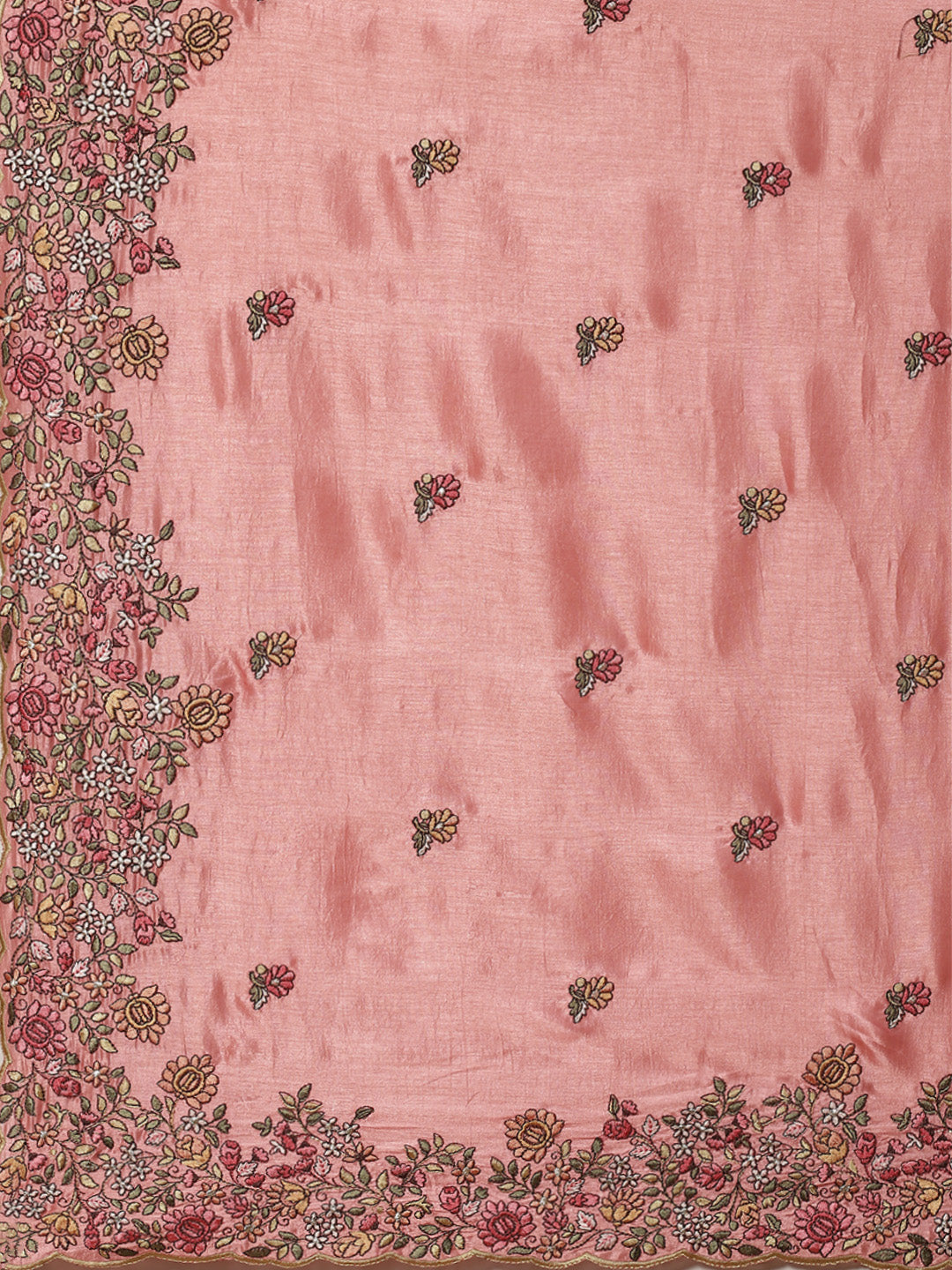 Floral Resham Booti Crepe Saree