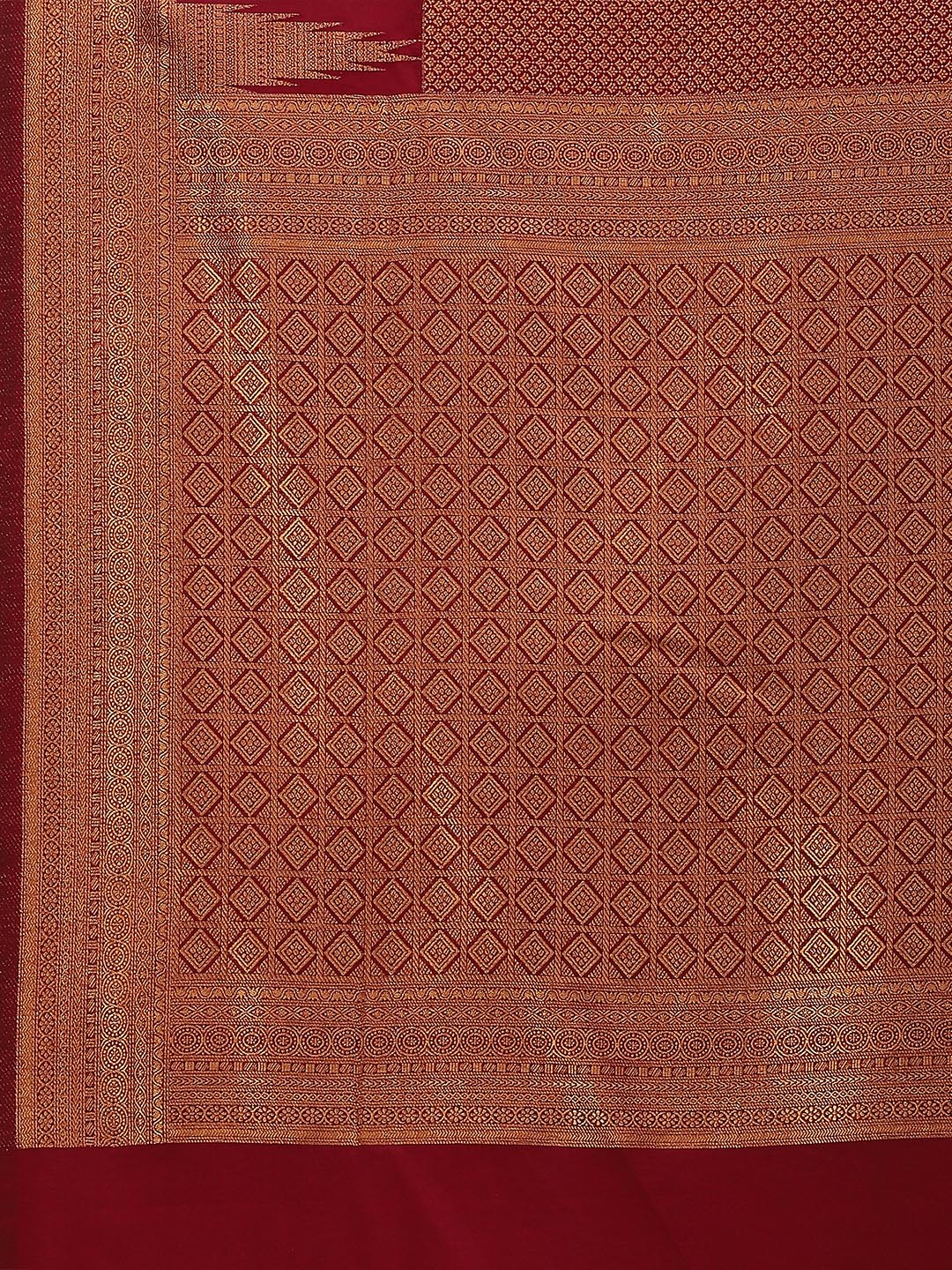 Brocade Zari Jaal Handloom Woven Saree