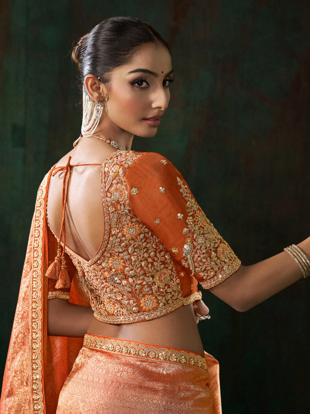 Woven Design & Embroidered Border Art Silk Saree