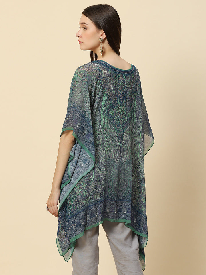 Digital Printed Georgette Kaftan Kurta