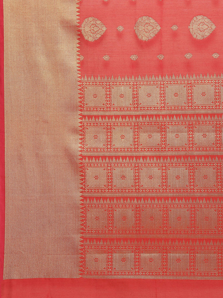 Zari Border Booti Cotton Woven Saree