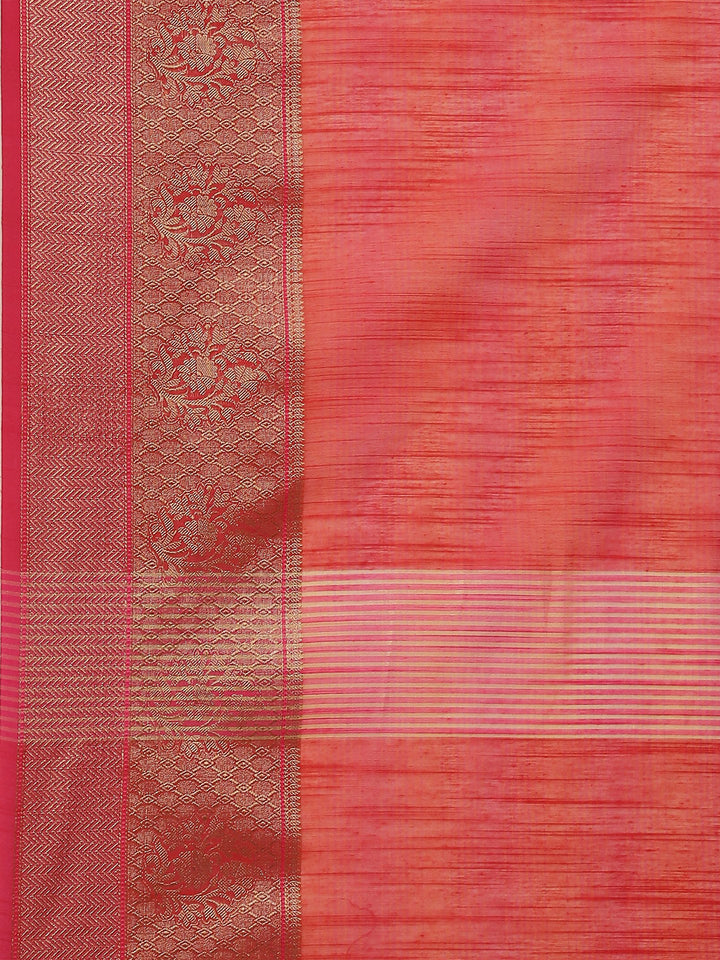 Plain Zari Border Cotton Woven Saree