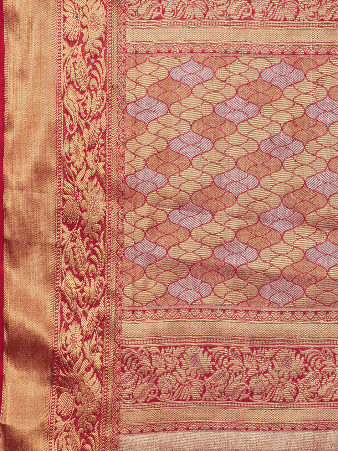 Brocade Zari Jaal Handloom Woven Saree
