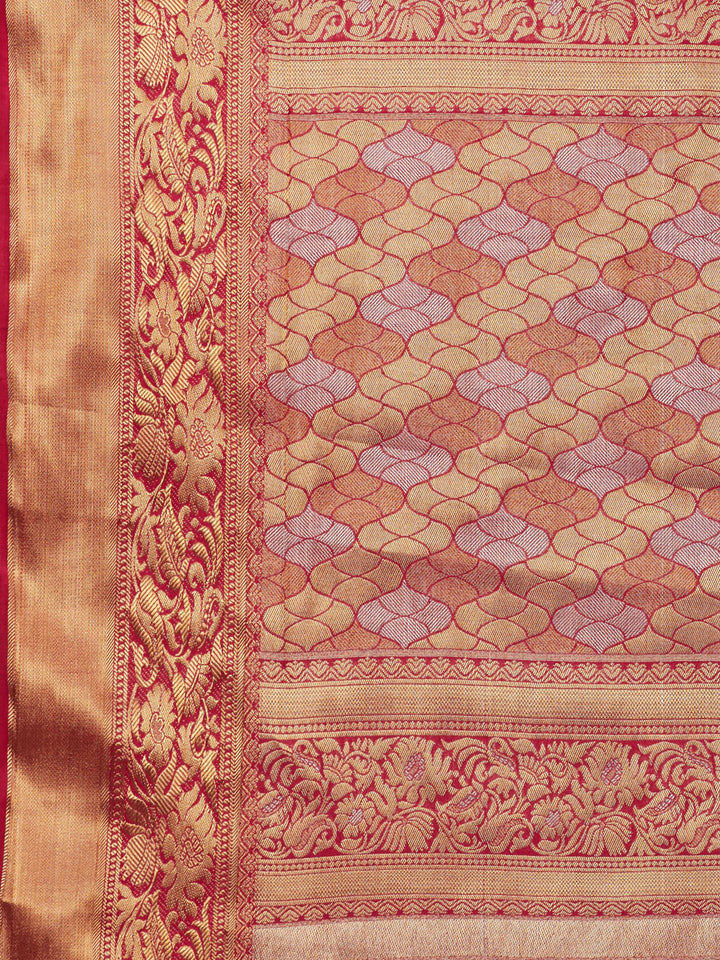 Brocade Zari Jaal Handloom Woven Saree