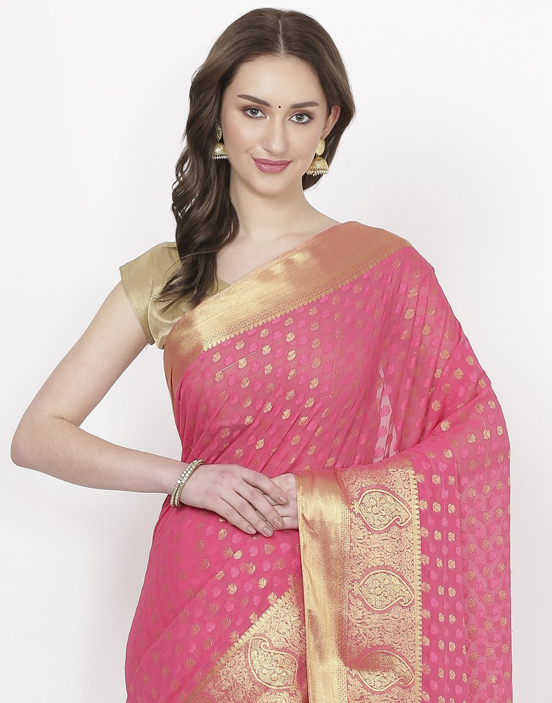Red Art Chiffon Saree