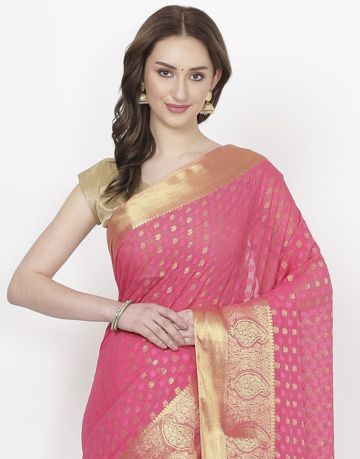 Red Art Chiffon Saree