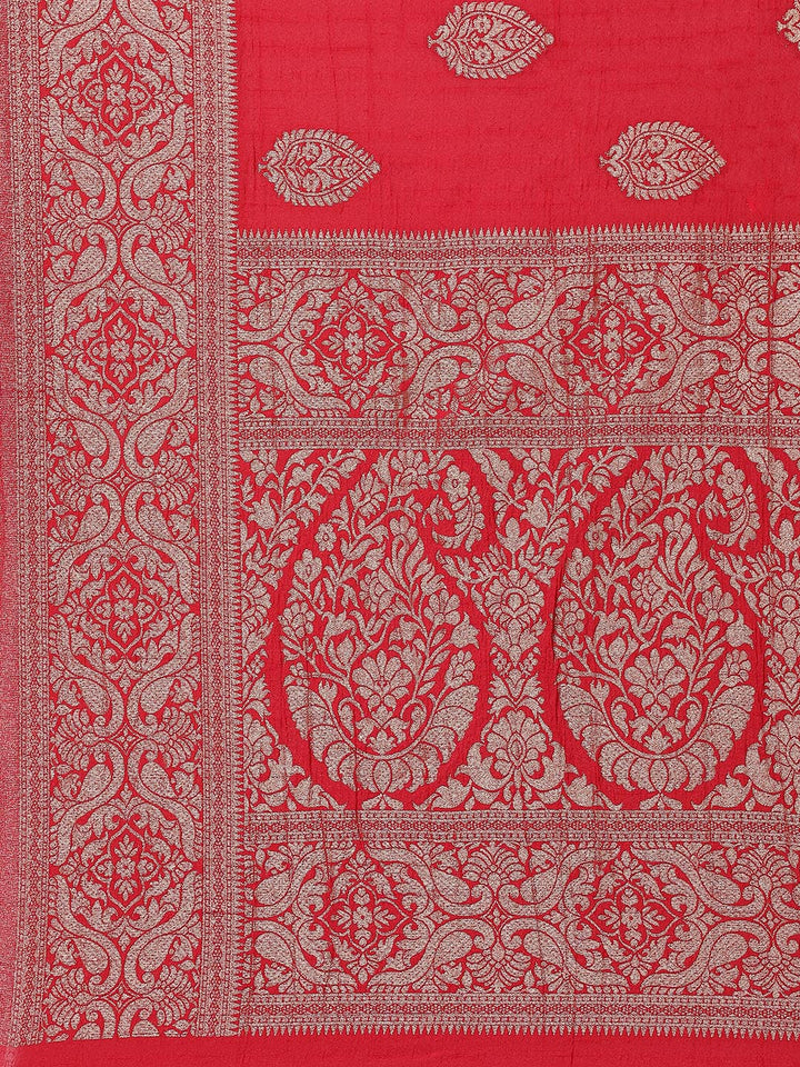 Zari Booti Tussar Plain Saree