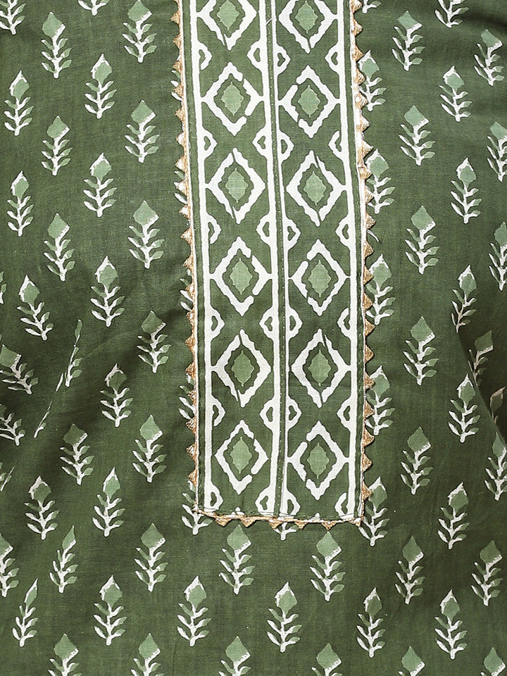 Printed Cotton Unstitched Suit Piece With Dupatta