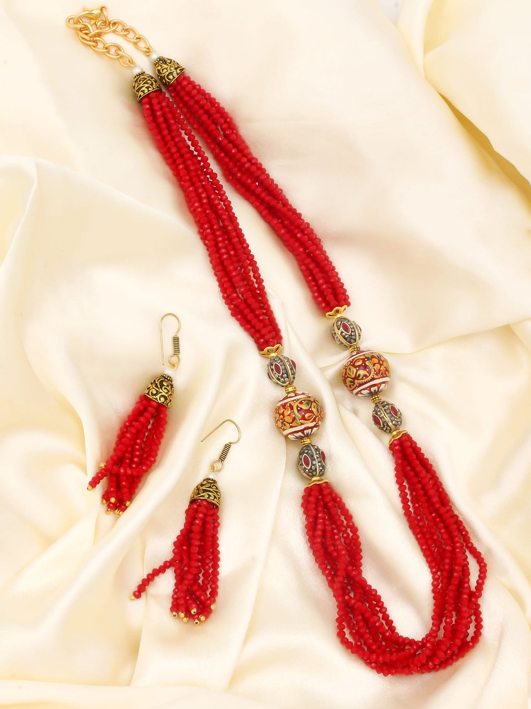 Pearl Necklace Set With Earrings