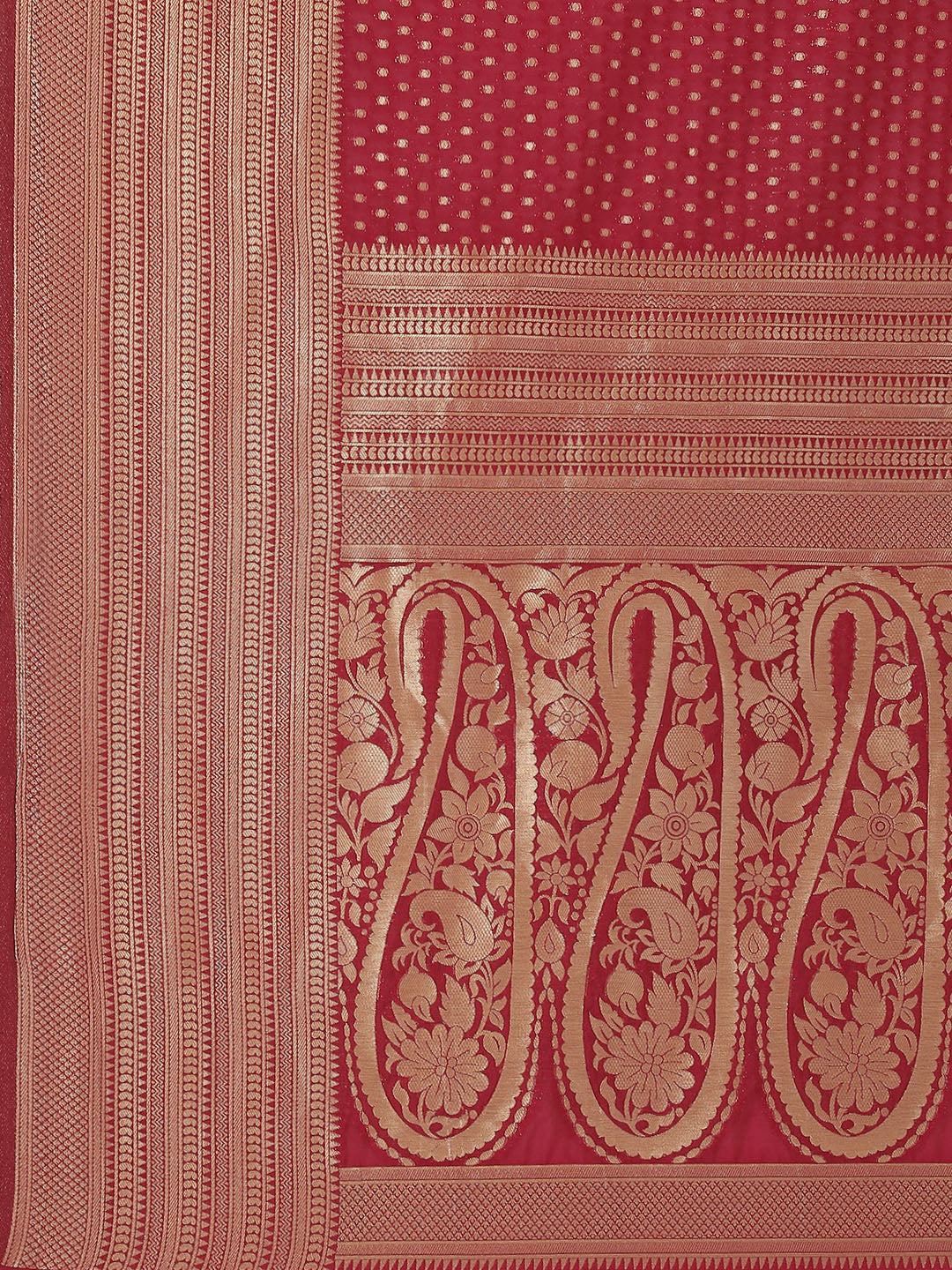 Zari Border Booti Handloom Woven Saree