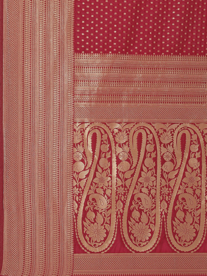 Zari Border Booti Handloom Woven Saree