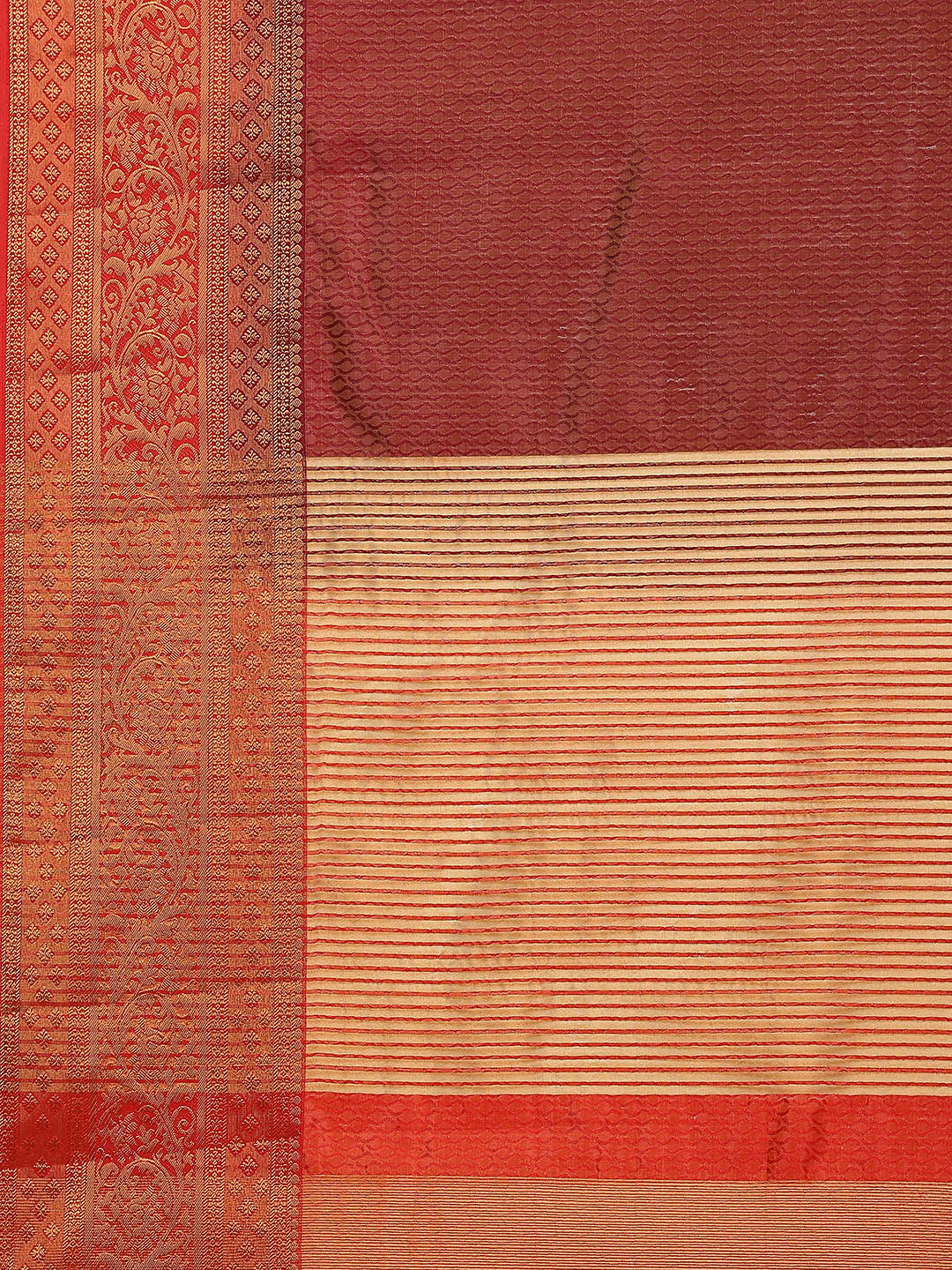 Plain Zari Border Handloom Woven Saree