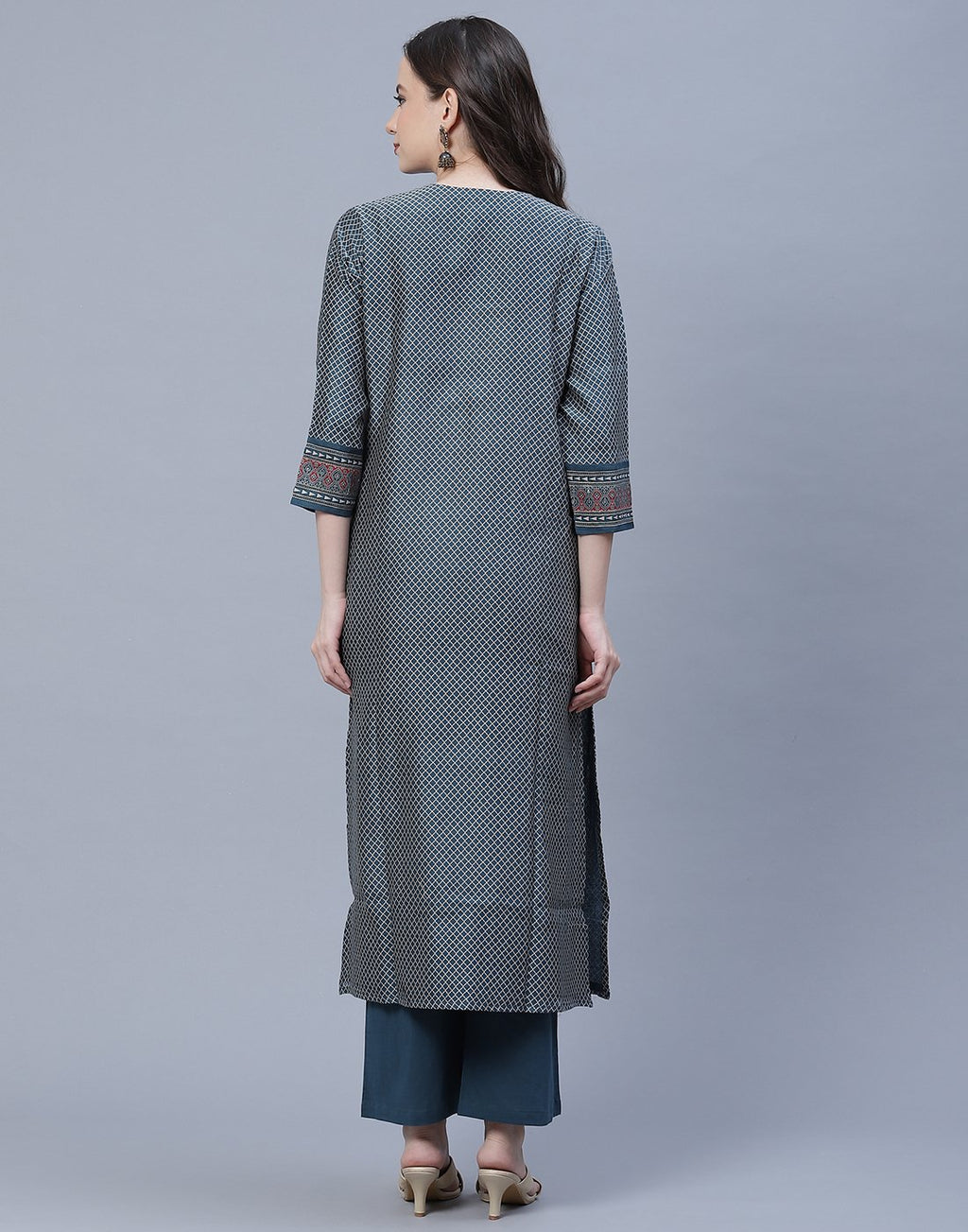 Chanderi Printed Kurti Pant Set