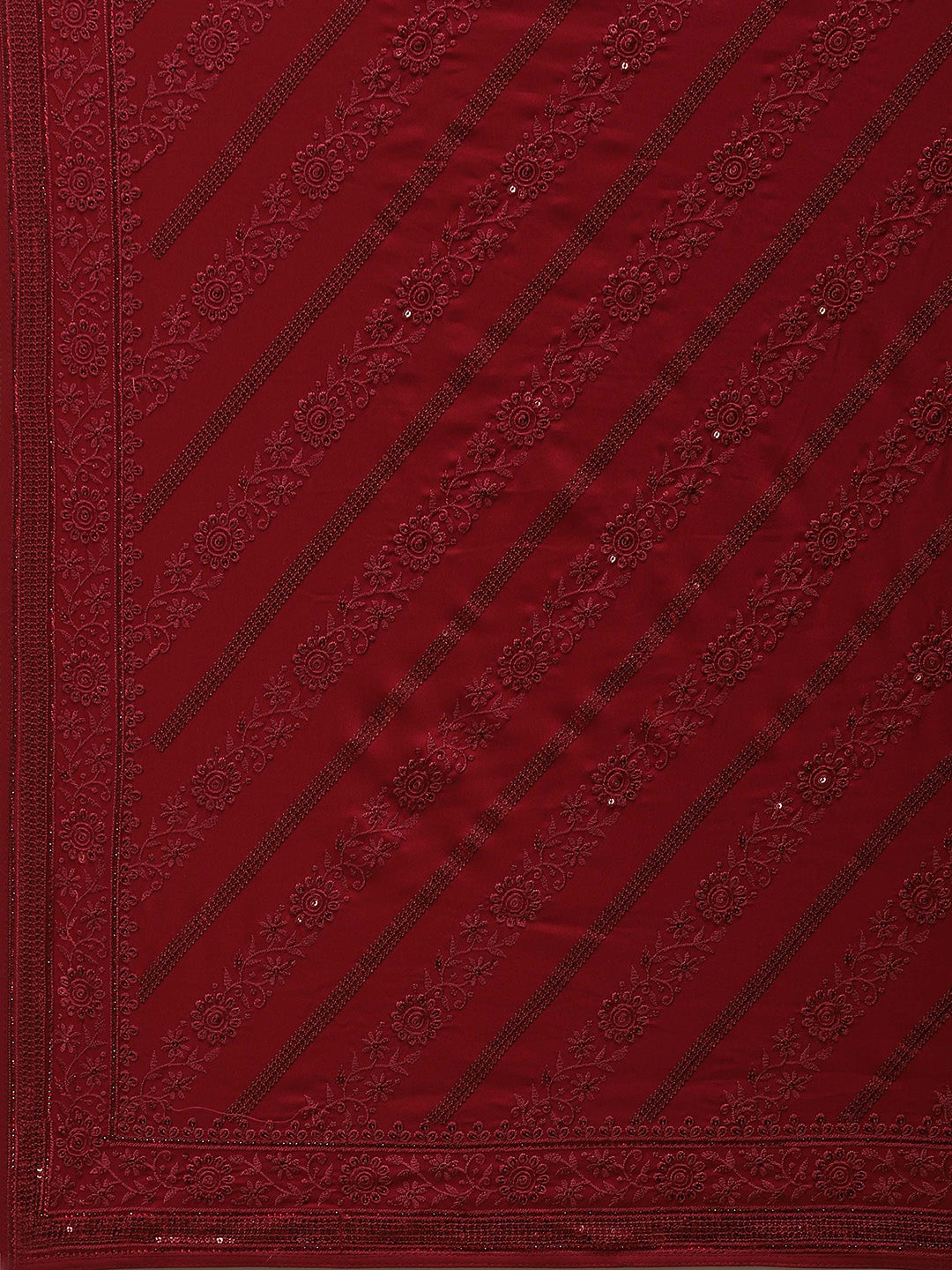 Sequin Embroidered Crepe Saree