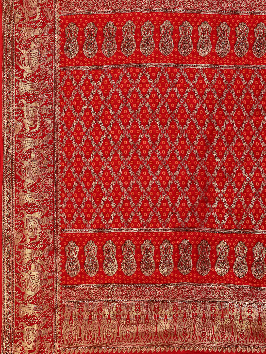 Bandhej Banarasi Woven Saree