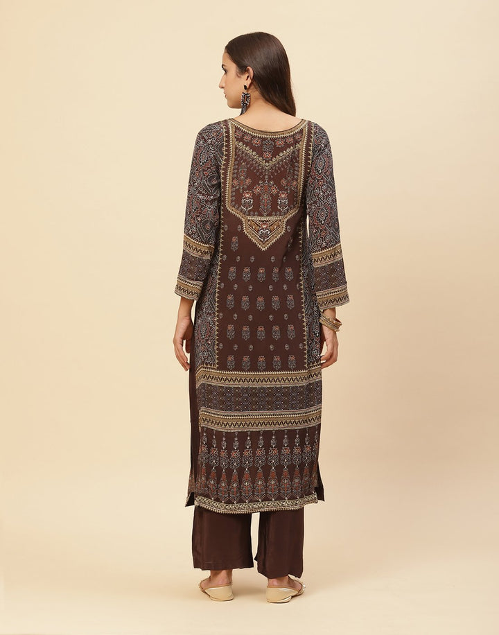 Digital Printed Crepe Salwar Kameez Stitched Suit With Georgette Dupatta