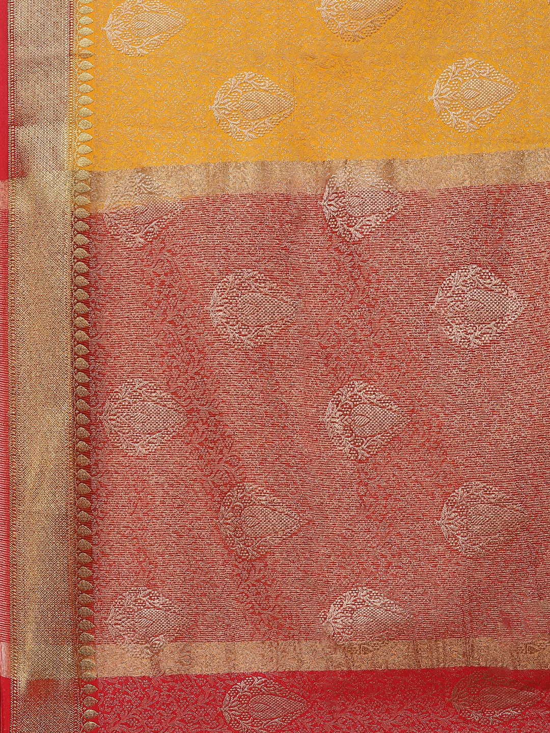 Zari Border Booti Art Handloom Woven Saree