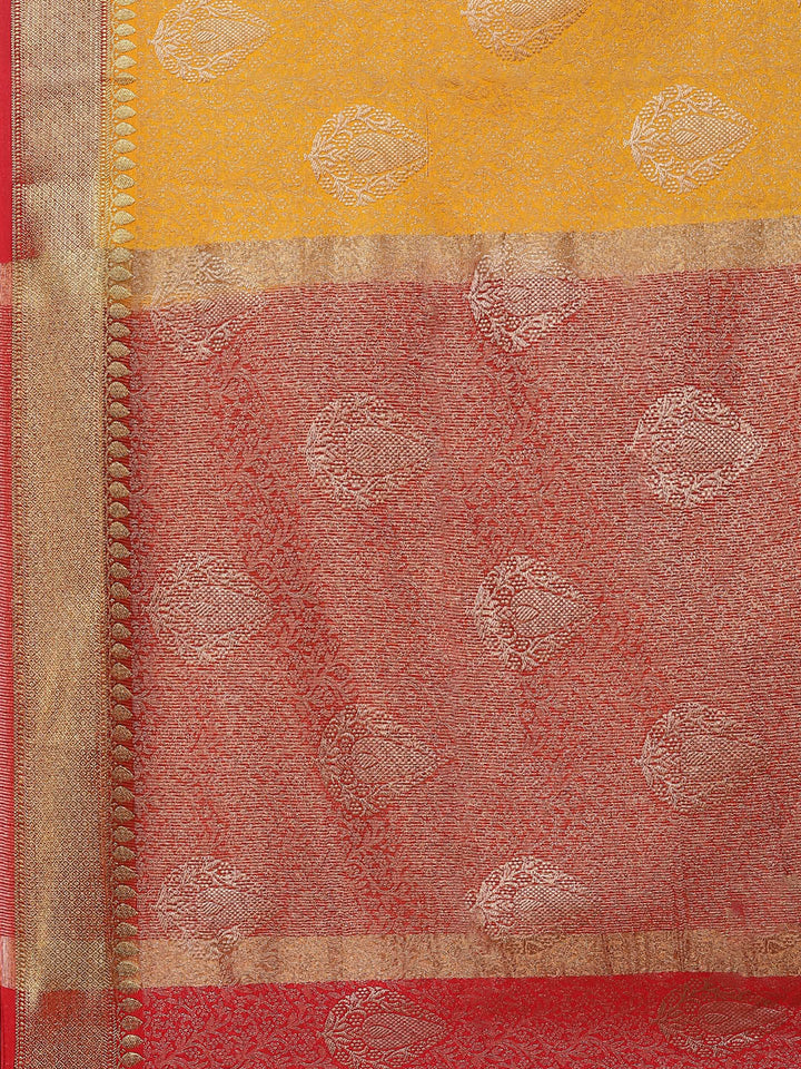 Zari Border Booti Art Handloom Woven Saree