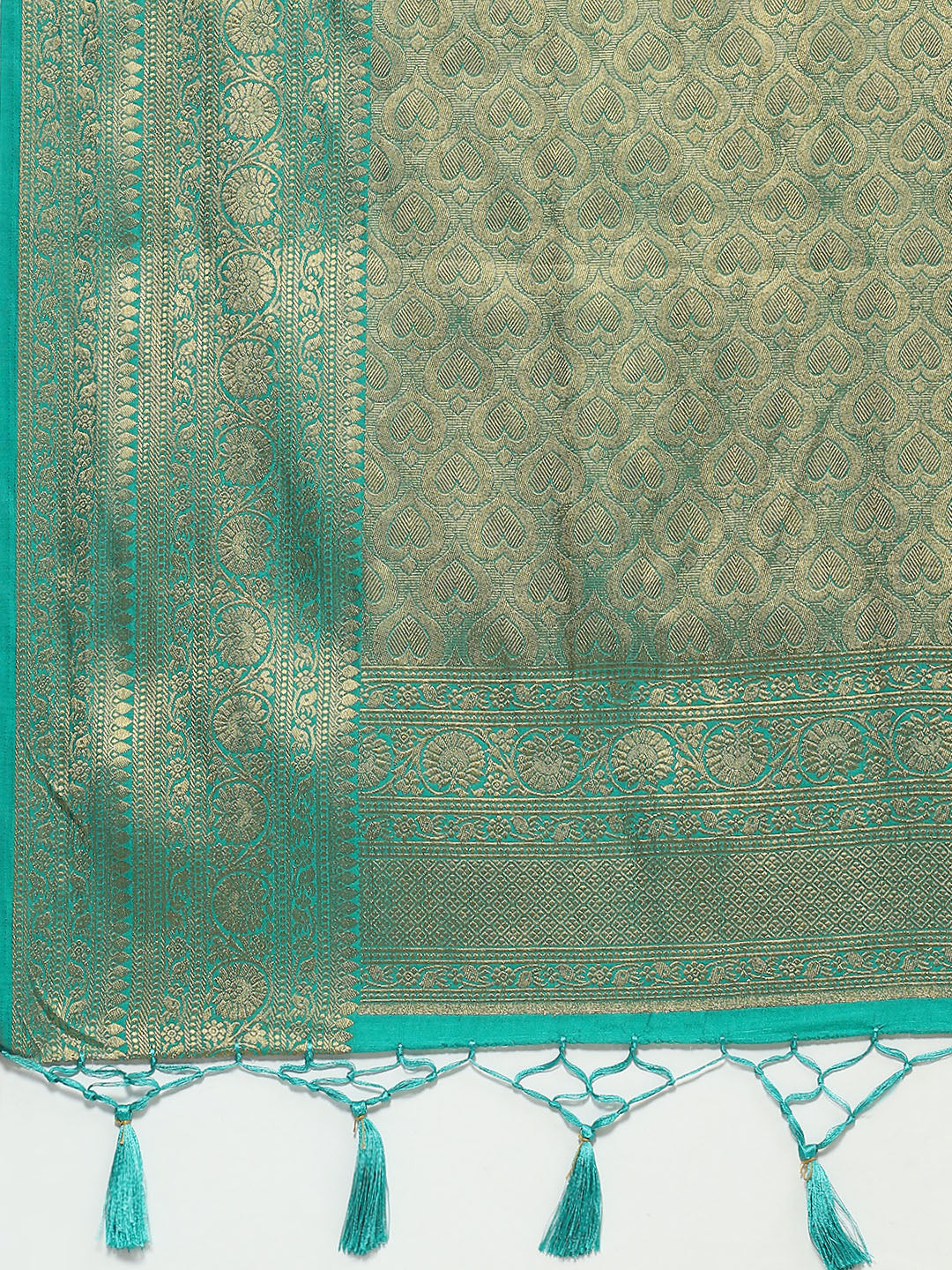Zari Border Booti Woven Handloom Saree