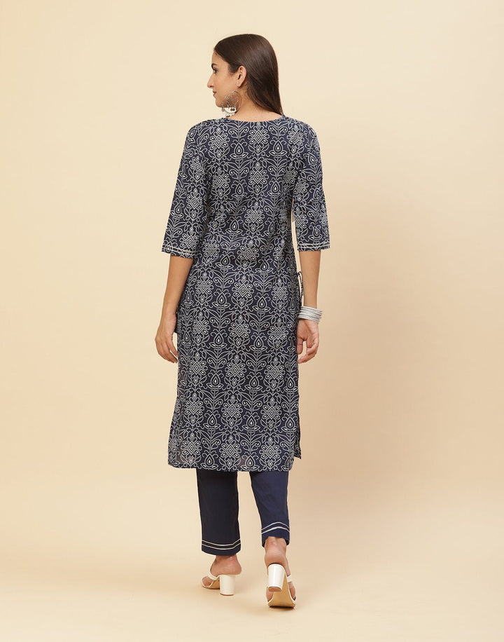 Embroidered Cotton Kurti With Pant