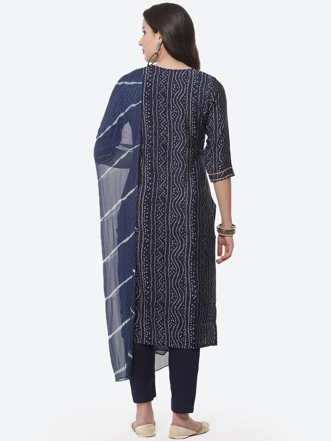 Cotton Muslin Printed Kurti With Pant And Dupatta