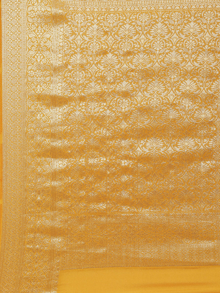 Zari Booti Georgette Plain Saree