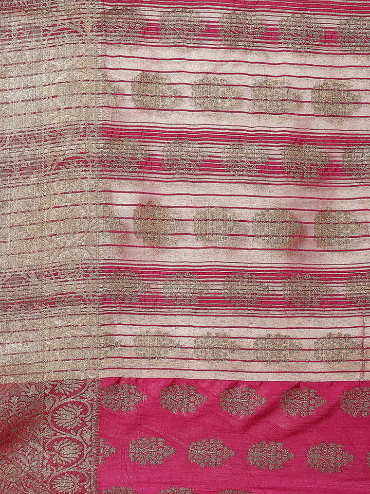 Zari Border Booti Art Handloom Woven Saree