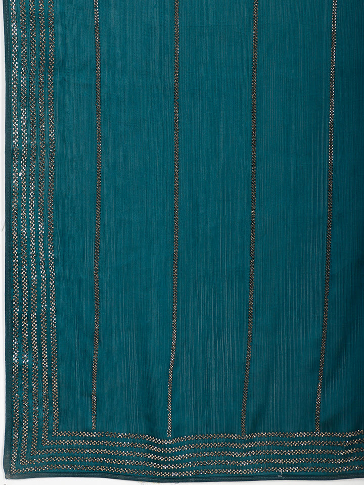 Stone Embroidered Chiffon Saree