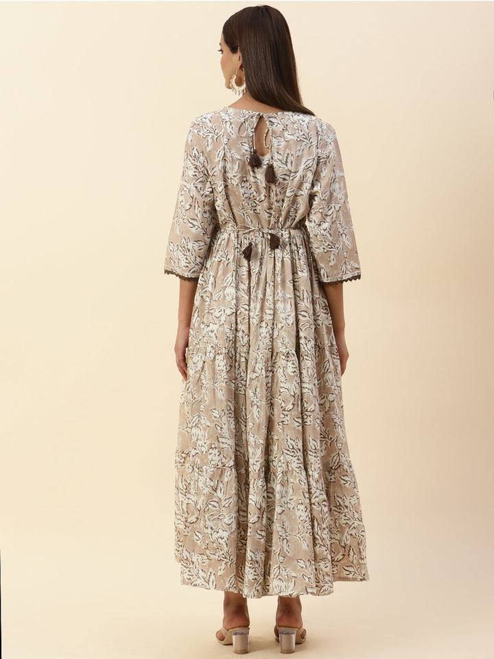 Floral Printed Cotton Anarkali Kurta
