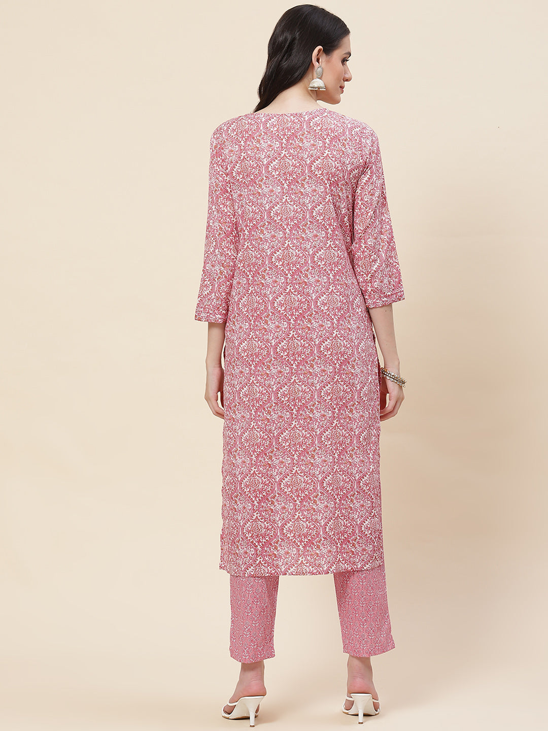 Printed Cotton Kurta With Pants