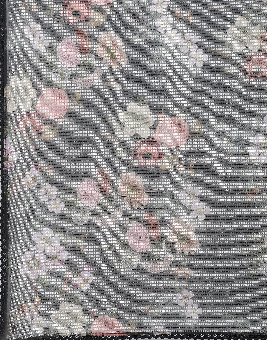 Beautiful Floral Printed  Organza Saree with Sequence Work