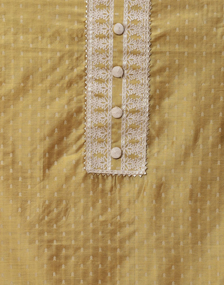 Chanderi Suit Piece With Embroidered Dupatta