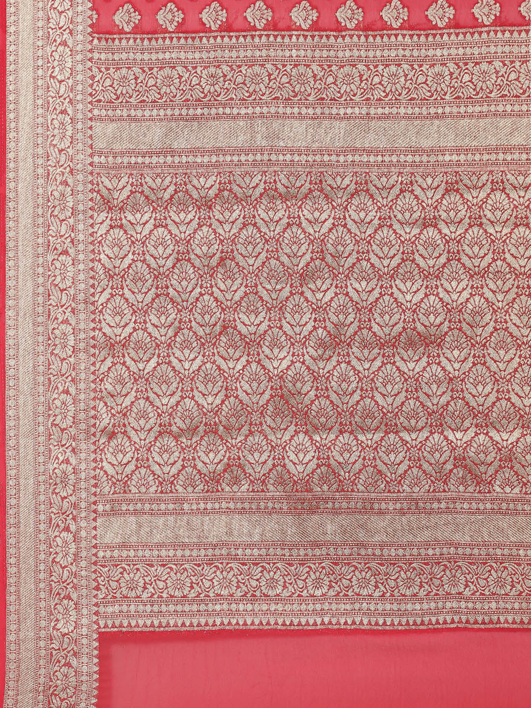 Zari Booti Chiffon Plain Saree