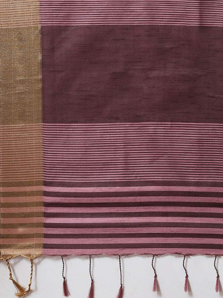 Plain Zari Border Woven Handloom Saree