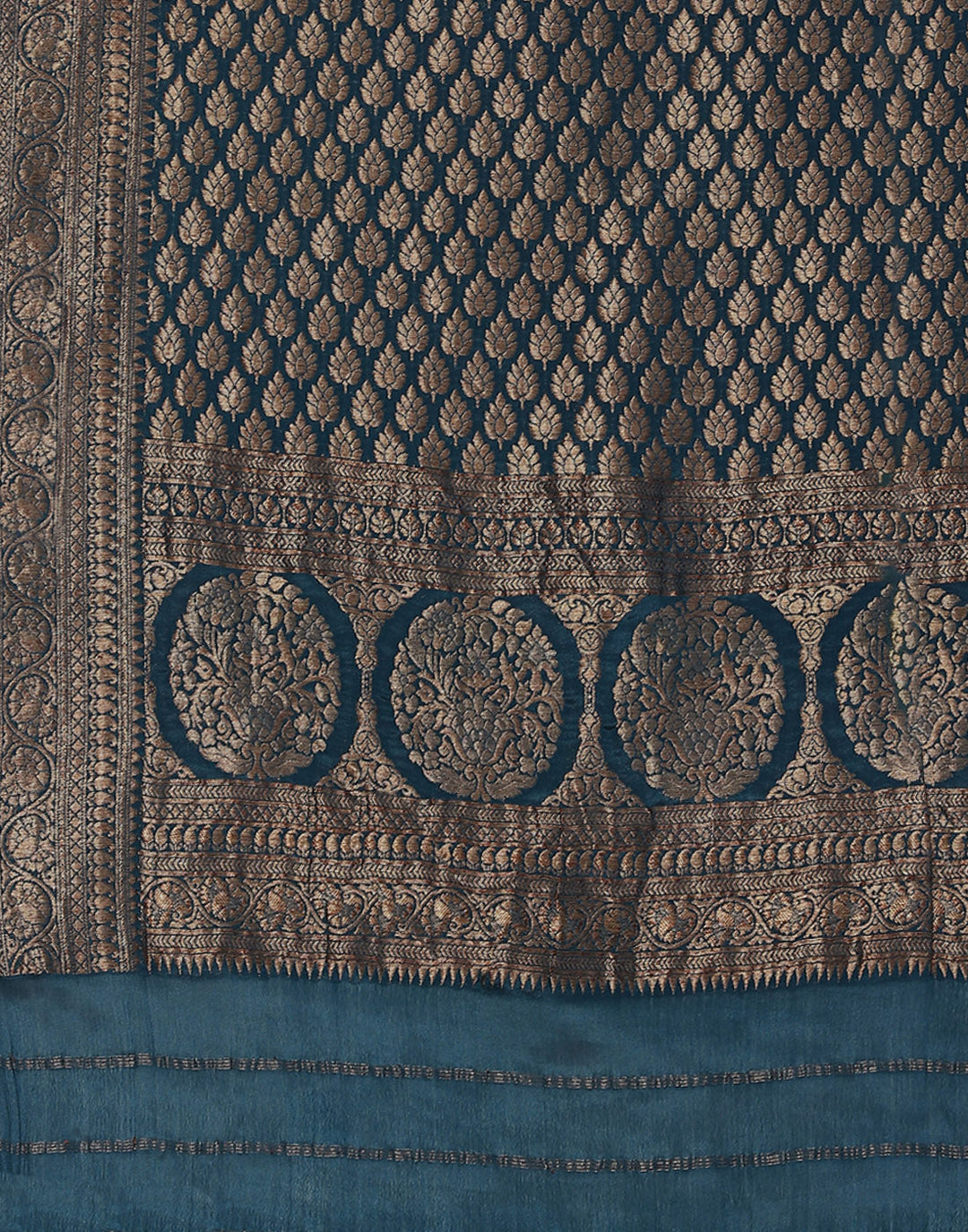 Beautiful Antique Zari Jaal Crepe Saree